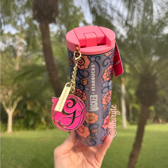 Starbucks x Wicked 2024 Glinda Floral Charm Stainless Steel Tumbler - Picture 7 of 7